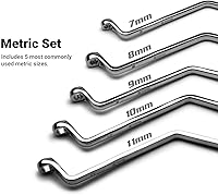 Vista 6 de Capri Tools Juego de llaves purgador de frenos, de doble extremo angular, 7 a 11 mm, 5 piezas, métrica