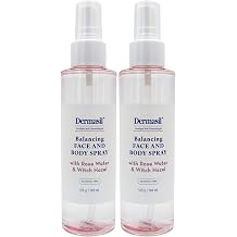 Dermasil Balancing Face & Body Spray 2-Pack Hydrating Mist with Niacinamide Vitamin B3, Rose Water & Witch Hazel, Alcohol-Free, Beach Essentials, 5 Oz Ea
