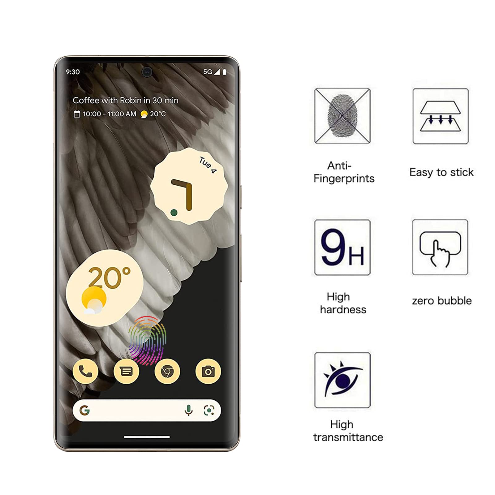 Lot De 2 + 2 Films De Protection D'écran En Verre Blindé Pour Google