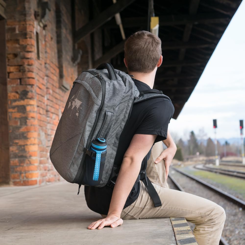 outdoorer Business-Rucksack mit Laptopfach Digital Nomad 35 – grauer 35 Liter Handgepäck-Rucksack für die Arbeit & unterwegs, für Herren & Damen, inklusive Regenschutz