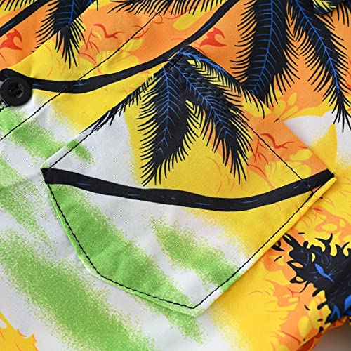 Kids Hawaiian Shirt for Boys Button Down Shirt Short Sleeve Cute Tropical Aloha Beach Shirt Top Holiday Summer Outfit2