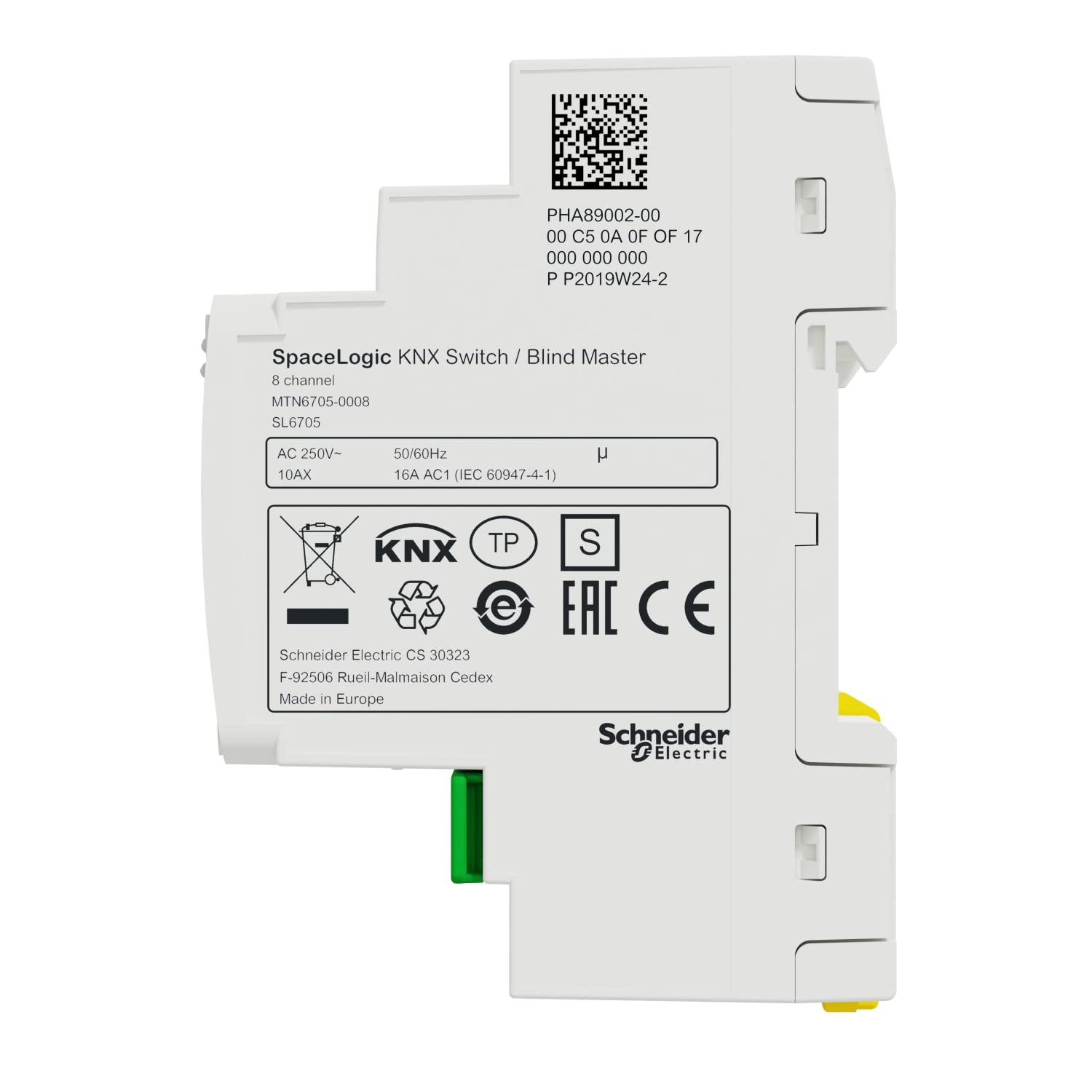 Schneider Electric MTN6705-0008 SpaceLogic KNX - Conmutador de persiana (8 salidas 10AX/16AC1)
