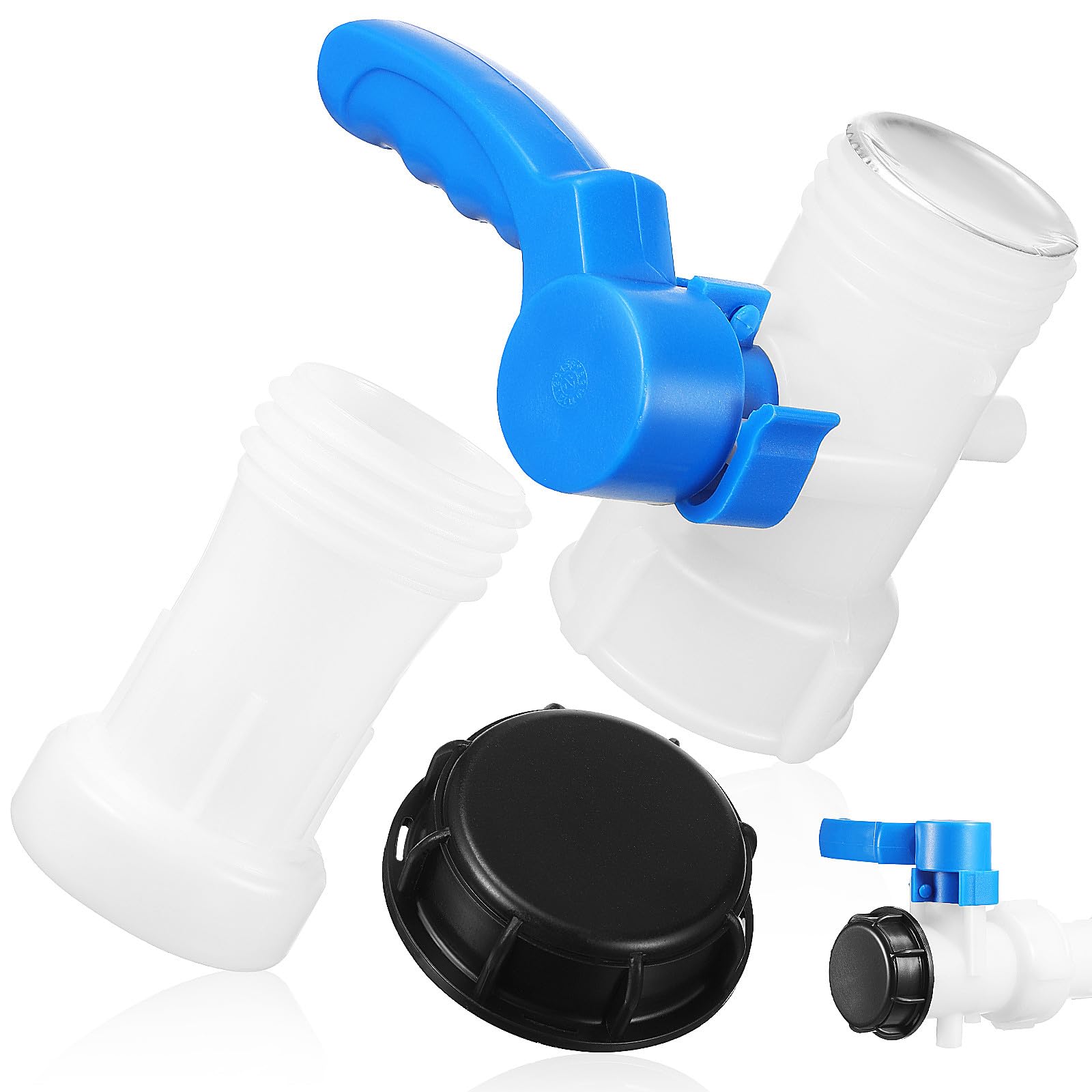 Plastikowy kran z wbudowanym zaworem i przedłużoną rurką, adapter zbiornika na wodę deszczową Reu do wydajnego zbierania wody i rozpuszczania wody