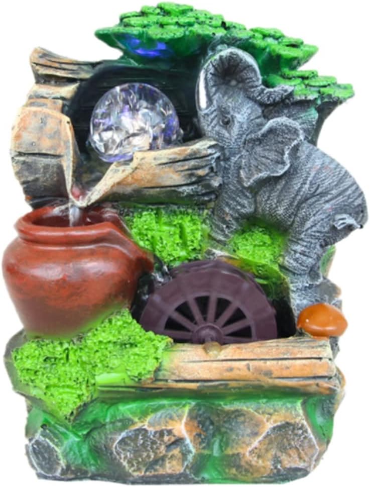 Tabletop Fountain Content-Rich Tabletop Fountain Resin Microscape Desktop Fountain Recirculating Flowing Water Indoor,Outdoor Waterscape Relieve Stress,Style-a