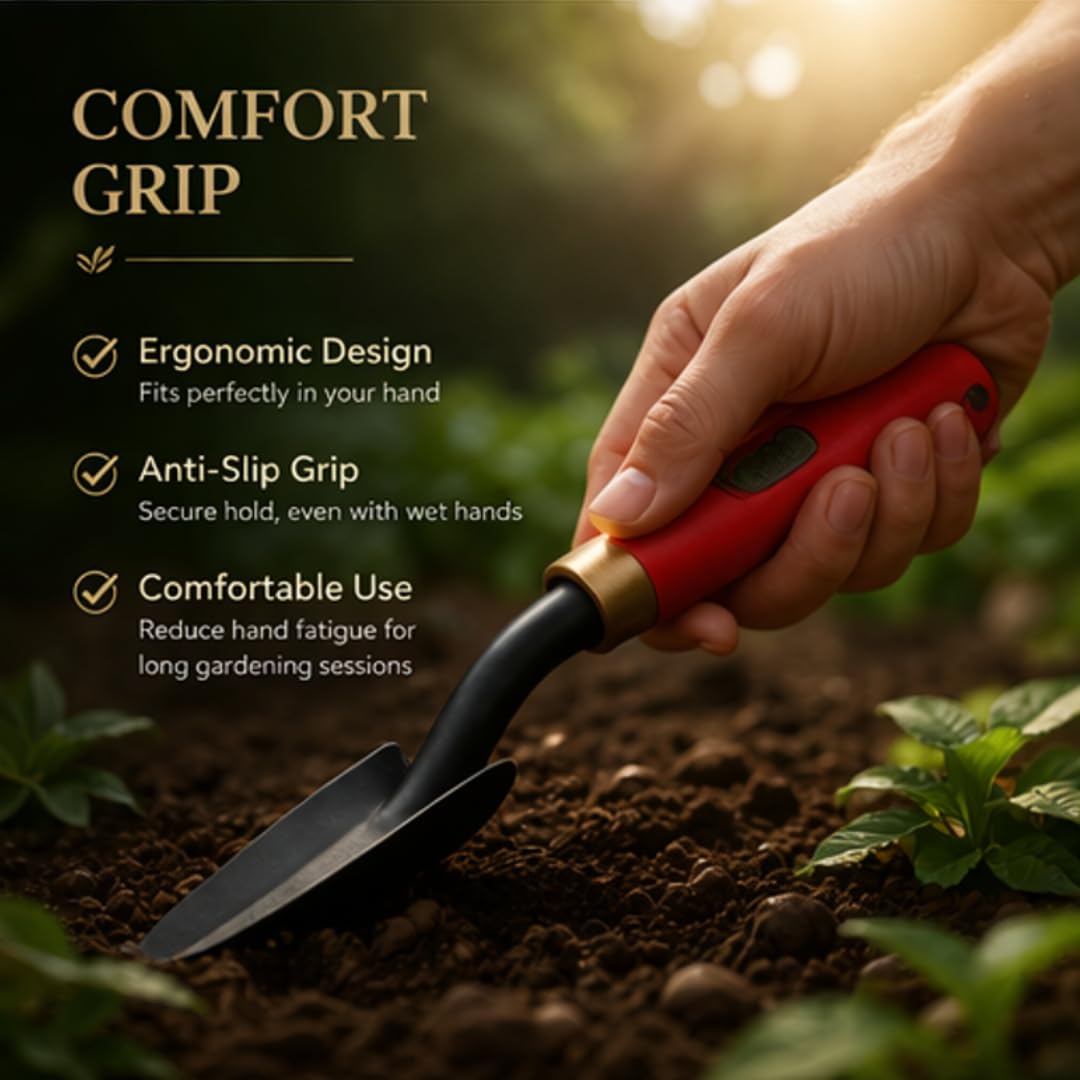Saphirre Seeds 5-Piece Garden Tool Kit | Heavy Duty Gardening Tools Set for Home Gardening | Hand Trowel, Fork, Weeder, Cultivator | Balcony & Terrace Garden Tools 1