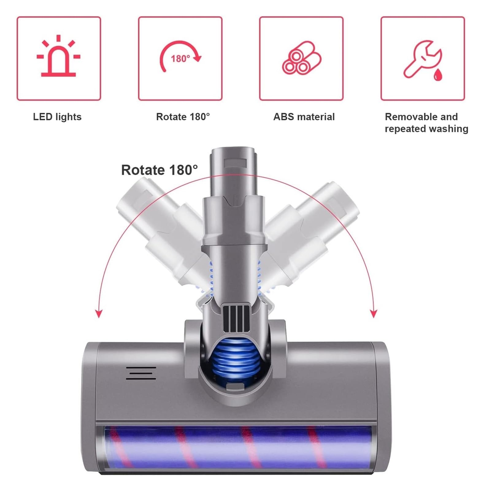 Herramienta De Cabezal De Cepillo De Piso Motorizado, Compatible con Dyson V6 DC58 DC59 DC61 DC62, Accesorios De Cepillo De Piso con Cabezal De Rodillo De Barredora Suave For Aspiradoras
