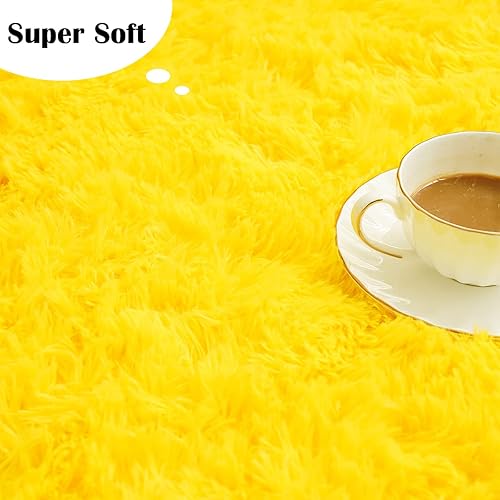Miniatura 5 de Chicrug - Alfombra suave de 2 x 4pies, mullida y peluda, el pelo no se desprende, para dormitorio, sala de estar, guardería, habitación infantil,