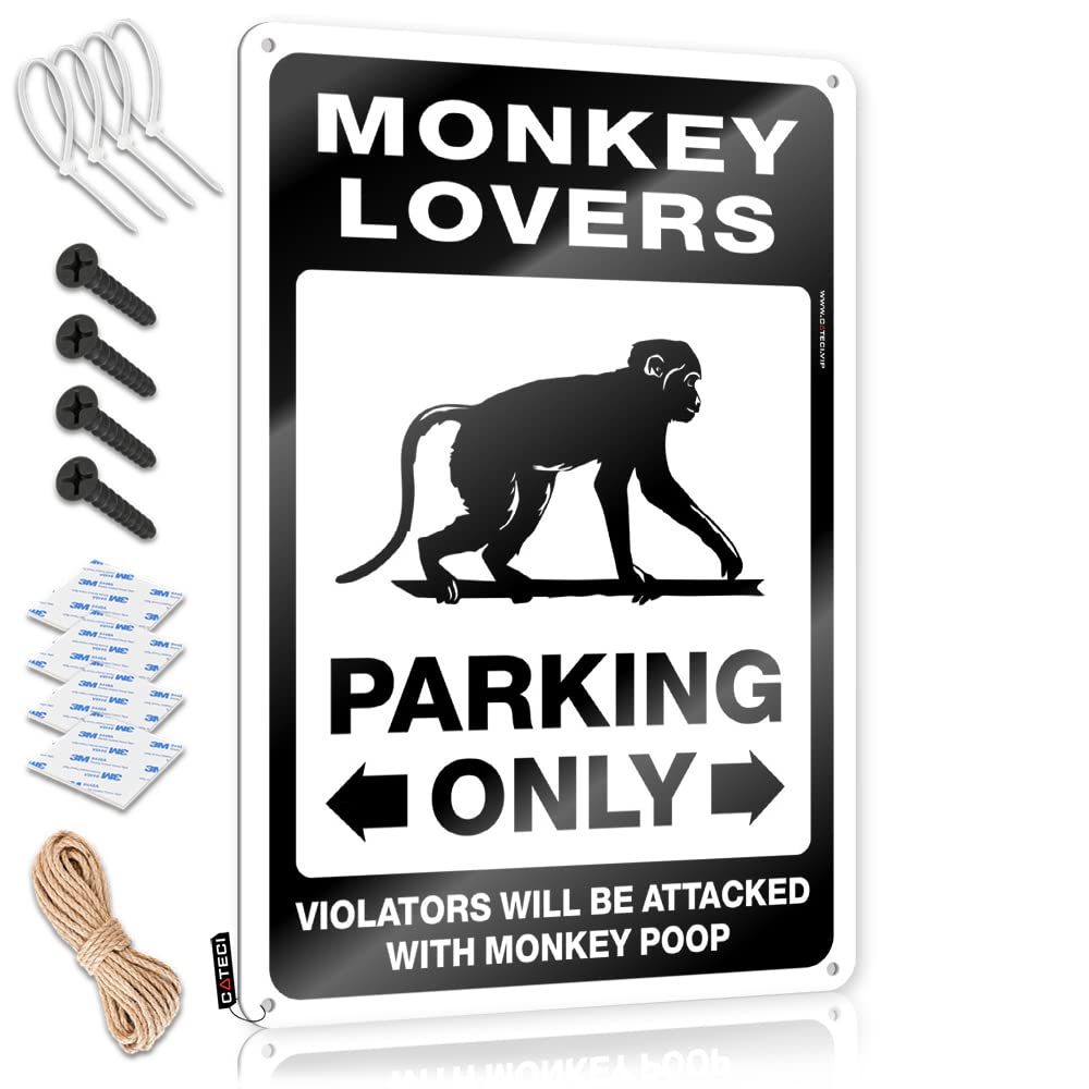 Pool Signs And Decor Outdoor Monkey Lovers Parking Only Tin Sign(20X30CM)