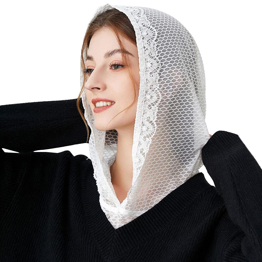 LoudSung Detachable Hooded Fake Collar Half Shirt Blouse Hollow Out Hoodie Dickey Collar for Women White