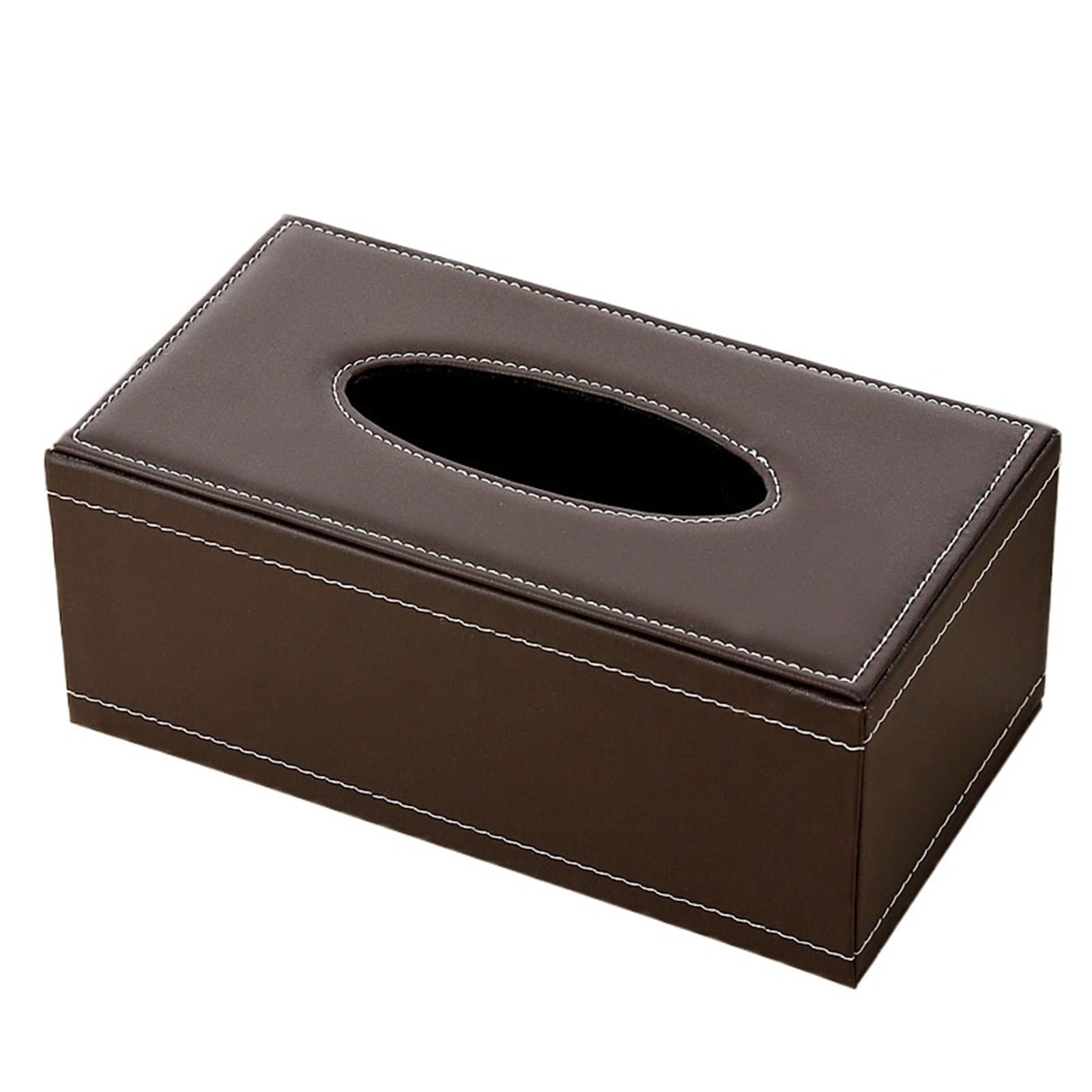 Leather Paper Drawer, Living Room, Household Tissue Box, Creative PU Napkin, Car Mounted For Living Room(Brown)