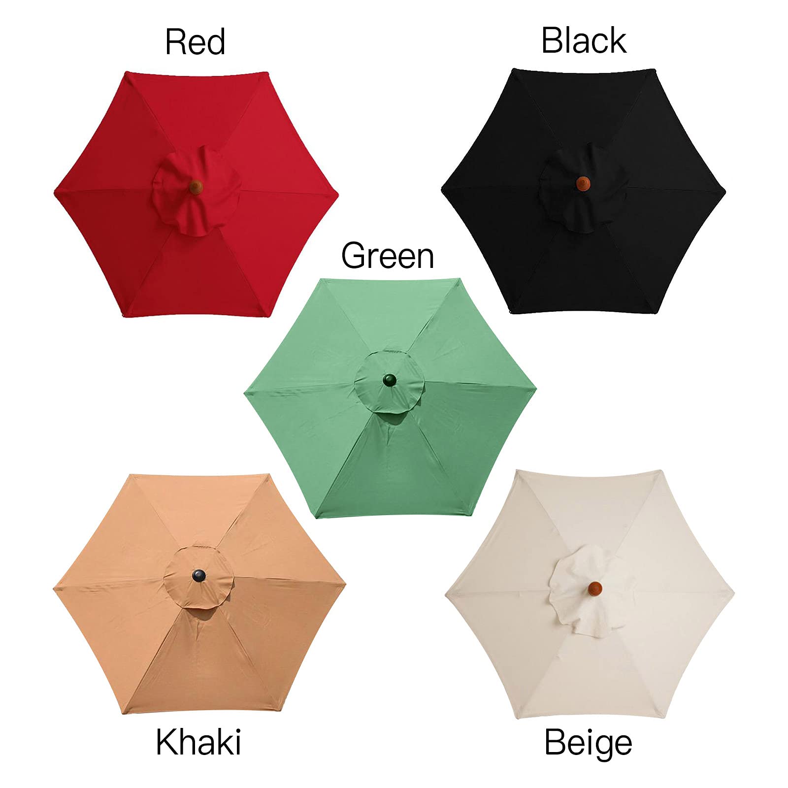 SMLJFO - Telo di ricambio per ombrellone a baldacchino con 6 costole, 2,7 m, impermeabile, anti-ultravioletto, tessuto di ricambio, colore: rosso