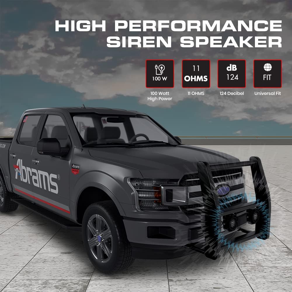 Abrams Rogue 100 Watt Siren Speaker High Performance (Capable with Any 100 Watt Siren) Ultra Slim Low Profile