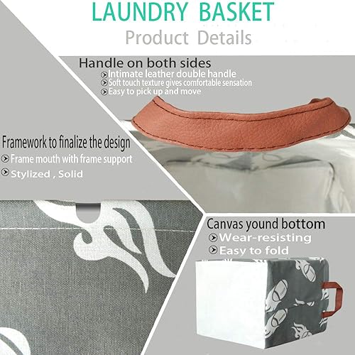 Miniatura 4 de BOOHIT - Cesta rectangular de almacenamiento, cesta de guardería de tela de lona para guardar juguetes, caja organizadora impermeable, cesta de