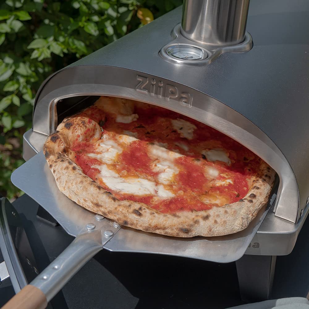 Four à Pizza à Pellets Piana Ardoise Ultra Compact 450°C 20 min Cuisson Express 90 sec Pierre Réfractaire Ø31 cm