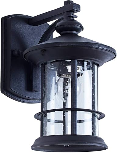 Miniatura 3 de Lámparas de pared rústicas pequeñas para exteriores, impermeables, a prueba de óxido, para casa, terraza, patio, porche, carcasa de aluminio negro