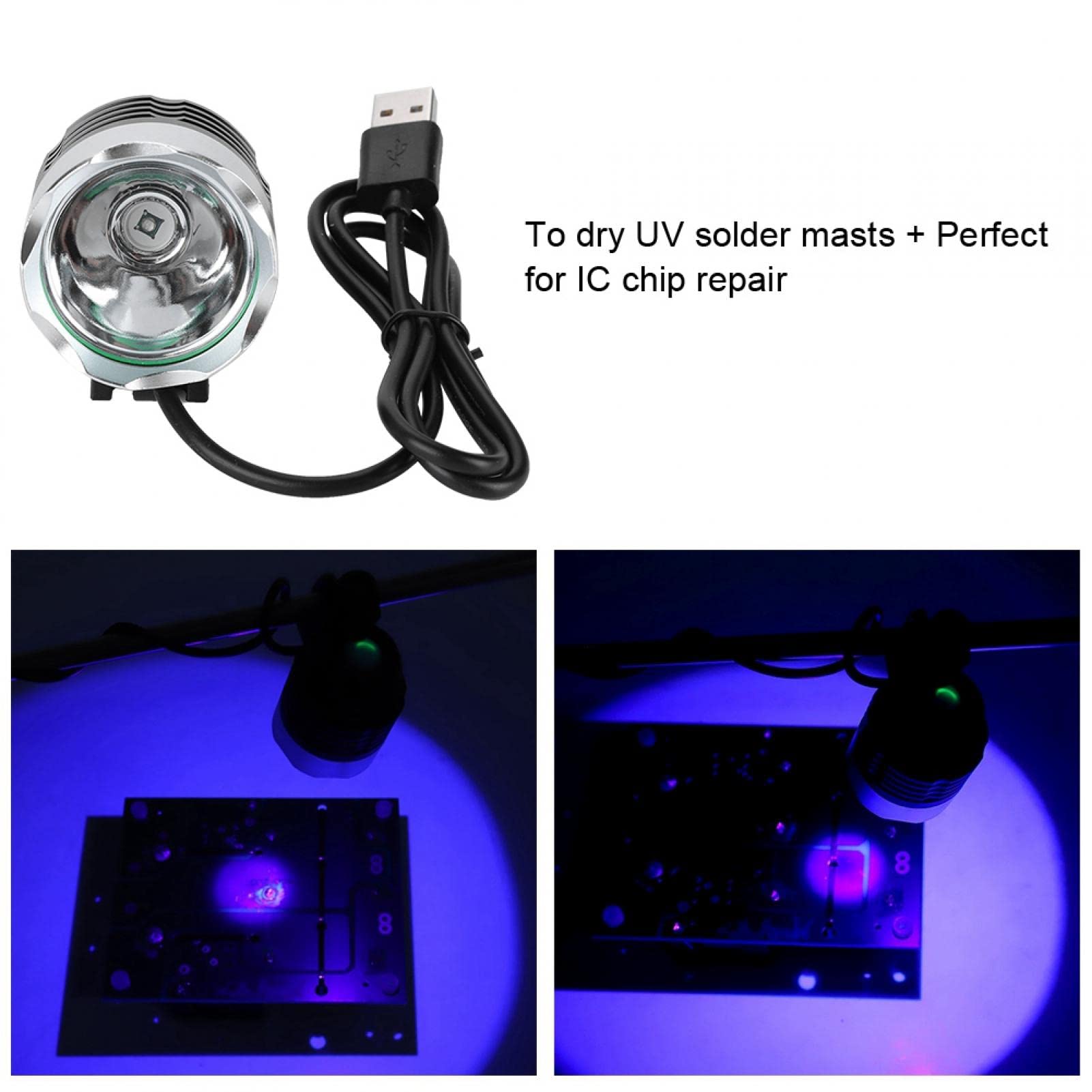 Elprico 9W USB lumière ultraviolette, Mini lampe UV lumière de polymérisation UV UV colle durcissement lampe LED pour réparation de puce de téléphone portable IC