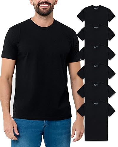 Mens T Shirts Soft Cotton Crew Neck Athletic Fit Casual Tees S-4XL | Soft cotton blend casual tee shirts with 4-way stretch - tag-free athletic fit for gym, work & casual everyday wear.