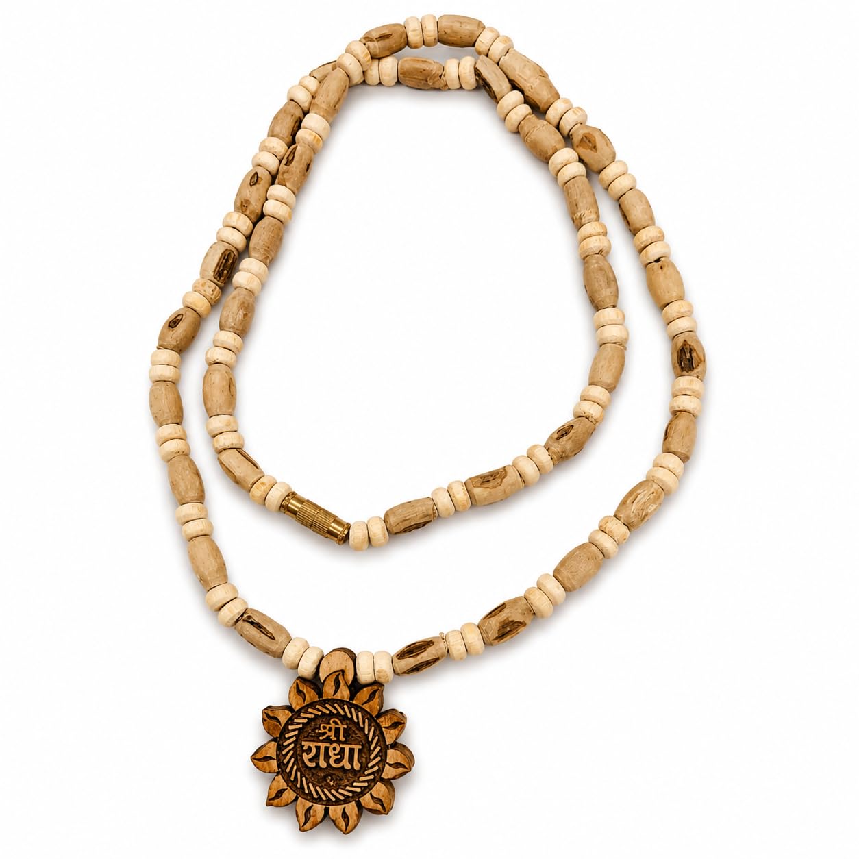 Original kanthi Mala | Natural Tulsi Kanthi Mala with Shri Radha Wooden pandent | Handmade Sacred Tulsi Beads | Adjustable Thread | Spiritual Necklace for Men & Women | Spiritual Gift-picture-25