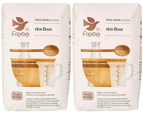 Image of Doves Farm Gluten Free White Rice Flour, 1kg, Pack of 2, for Baking, Cooking and Thickening