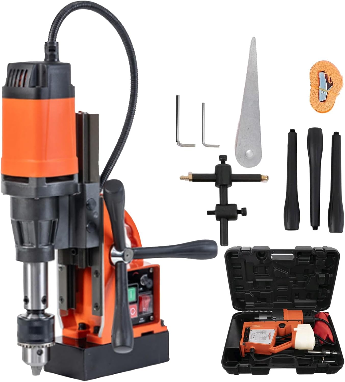 Mag Dril Press, 1100W 1.4" Boring Diameter, Power Portable Magnetic Dril, 580 PRM, Electric Driling Machine for Industrial and Home Improvement MD-S30