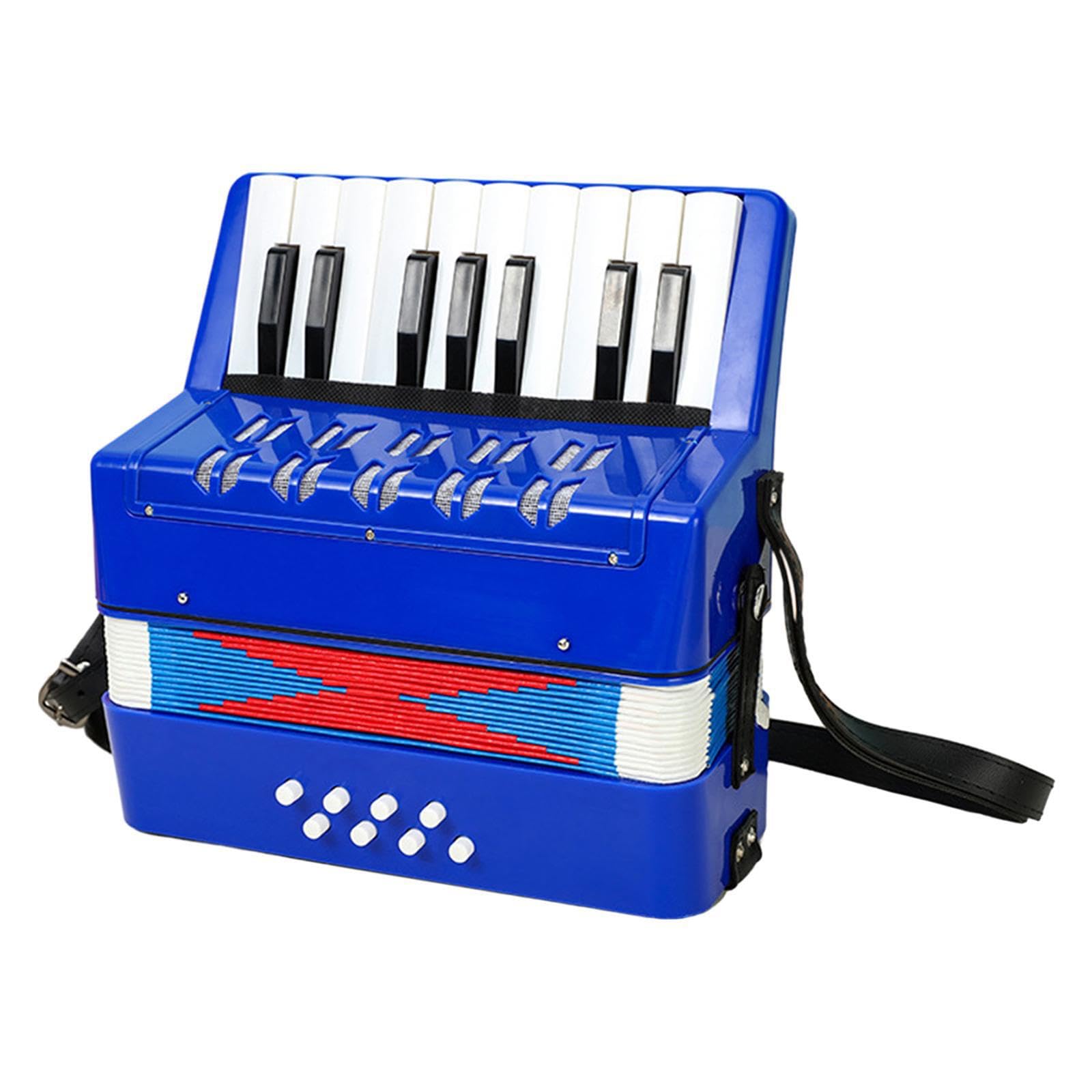 Fisarmonica giocattolo con stile accattivante che riconosce la passione dei giovani musicisti per la creazione di suoni musicali. Strumento musicale , Blu , 23x10x23cm