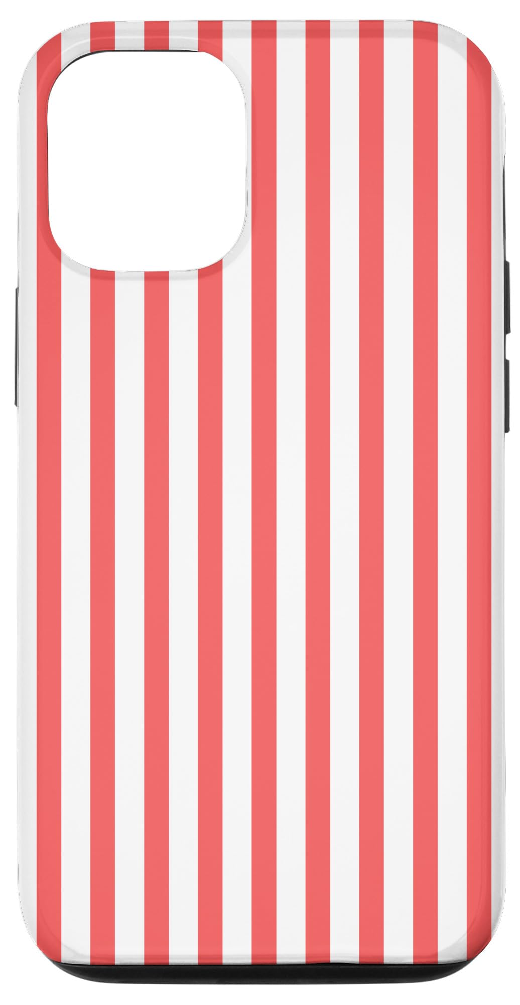 Coral and White Stripes Pattern, Coral Vertical Lines Case for iPhone 12/12 Pro