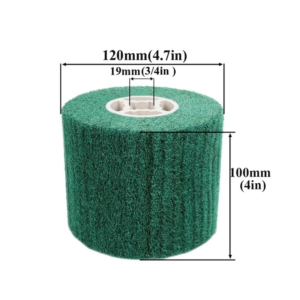 Ruota di lucidatura per trafilatura 1 spazzola abrasiva a lamelle in nylon non tessuto, 120x20x100 mm, tamburo for lucidatura e di trafilatura fili(46)