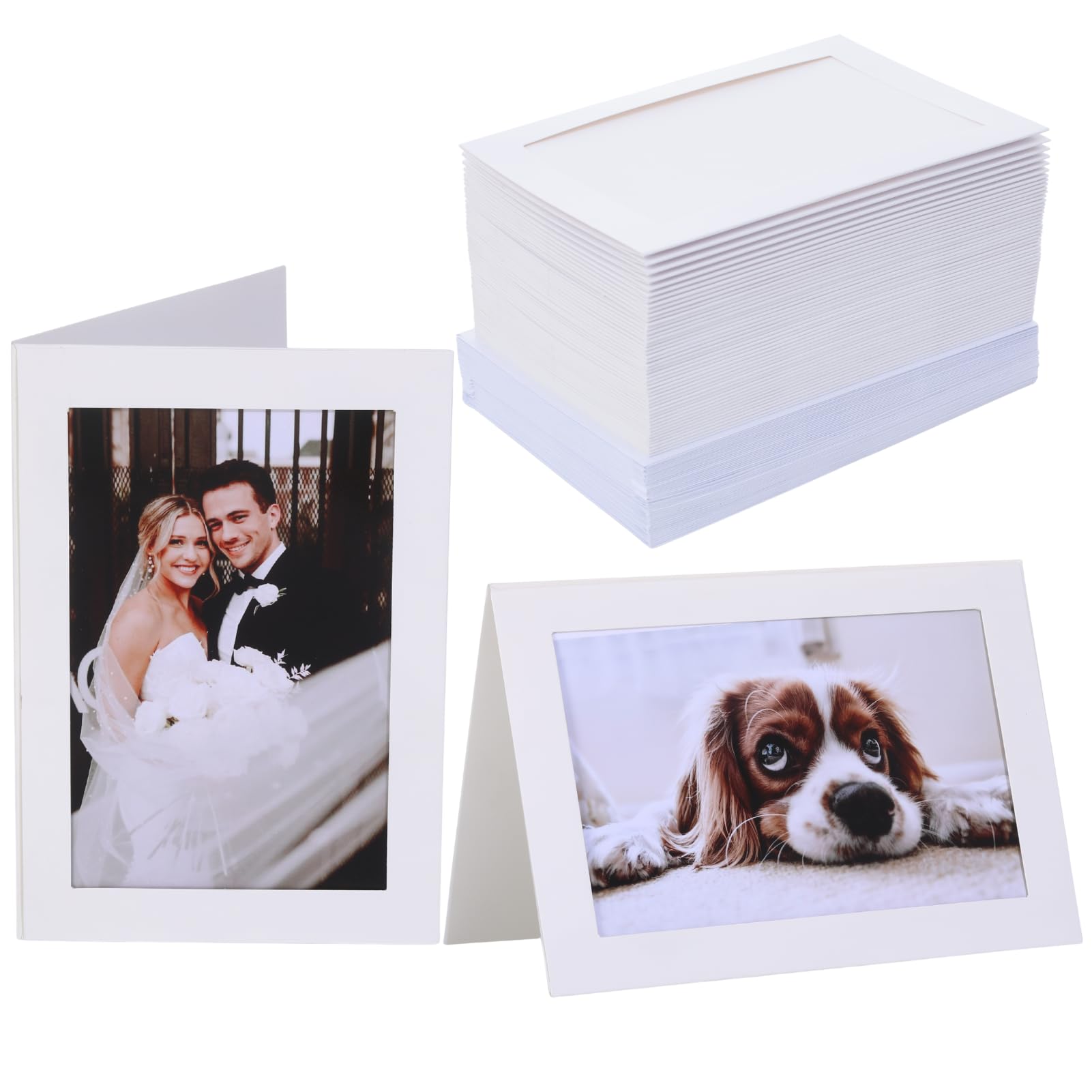 No-Shift-Around Photo Insert Greeting Cards 4x6 Paper Picture Frames Bulk Cardboard Photo Frame Cards with Envelopes Photo Notecards for Birthday Wedding Graduation Christmas Classroom DIY Craft