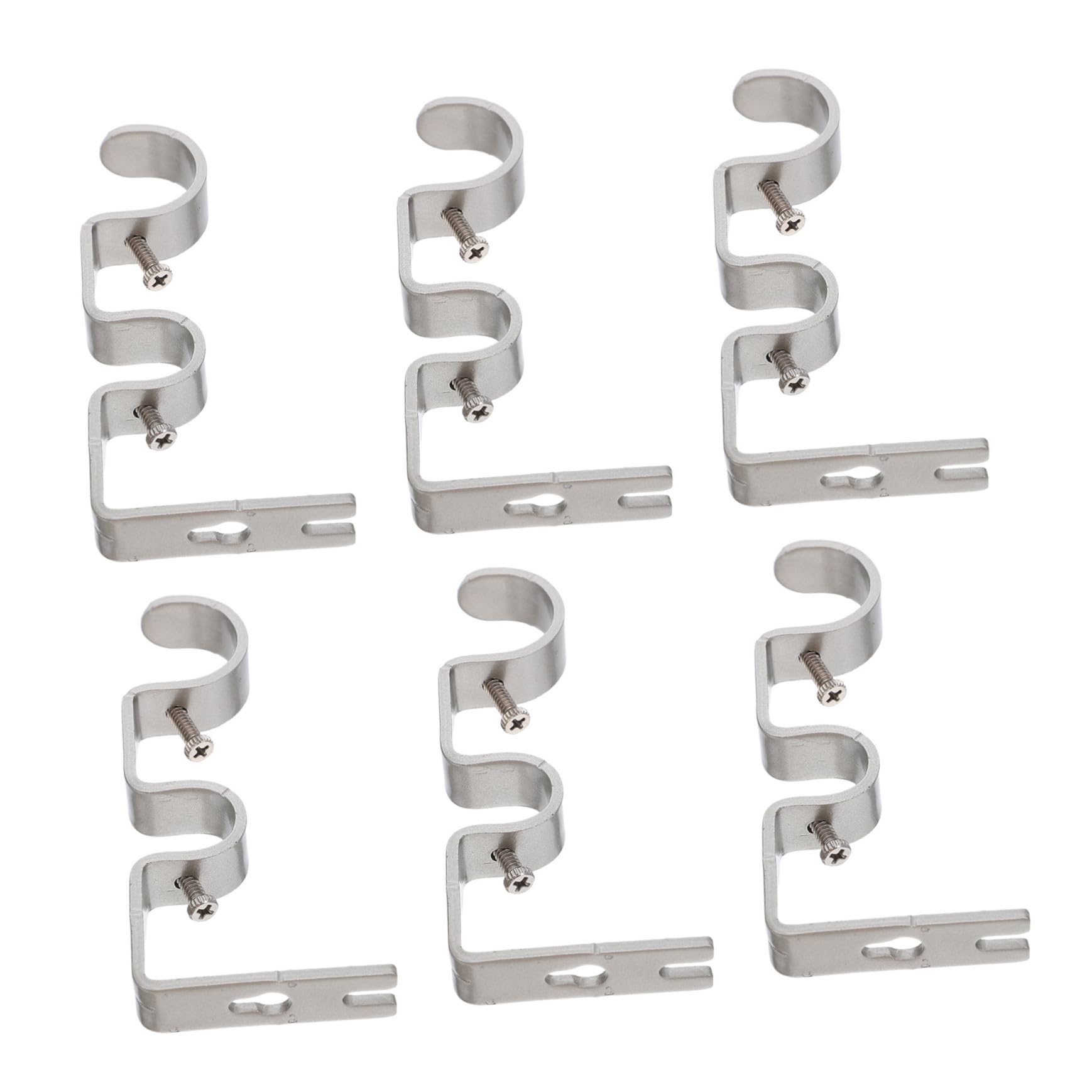 Gardinenstangenhalterungen für Wand, 6 Stück, Eisen, Silber