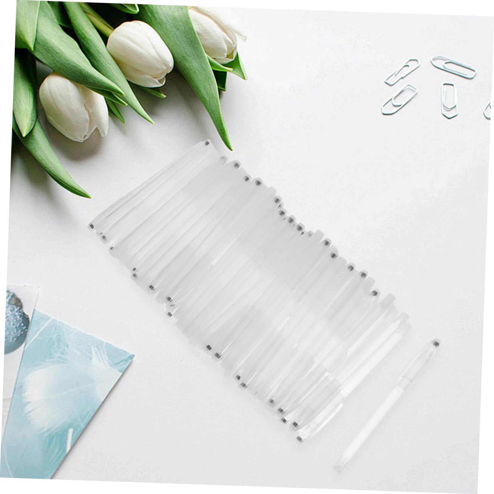 Gadpiparty 200 Piezas Estuche Transparente para Bolígrafos Unidades Porta Bolígrafos Vacíos Simples y para Material Escolar y Papelería de Oficina