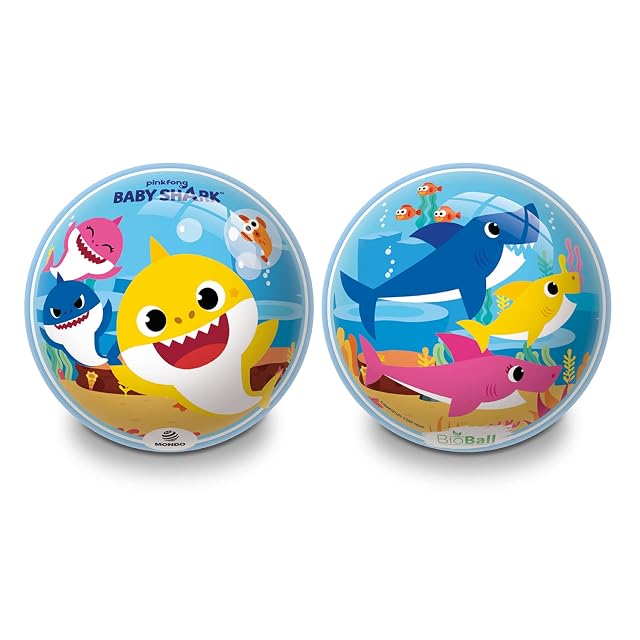 Mondo Toys Bio Ball - Balón Baby Shark Bio - Multicolor - BioBall - 05678, 14 cm diámetro, tamaño 2