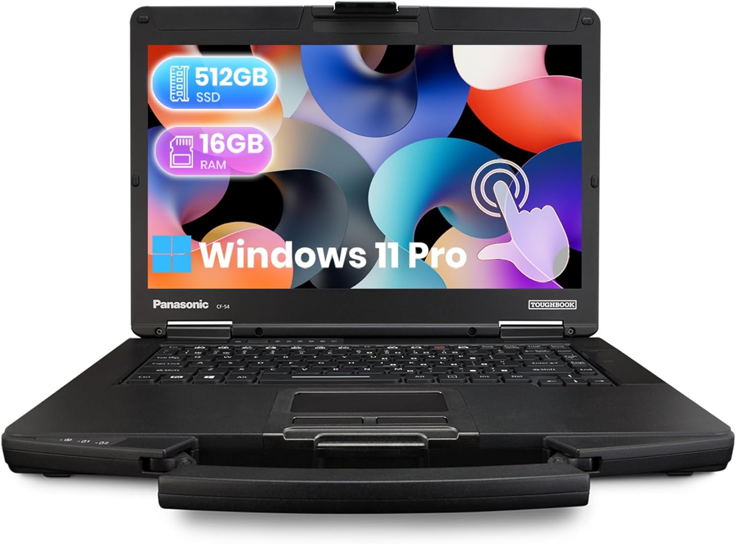 Panasonic Toughbook CF-54 Laptop, 14-inch FHD Touchscreen, Core i5-6300, 16 GB RAM, 512 GB SSD, WiFi, USB 3.0, HDMI, No Camera, Windows 11 Pro (Renewed)