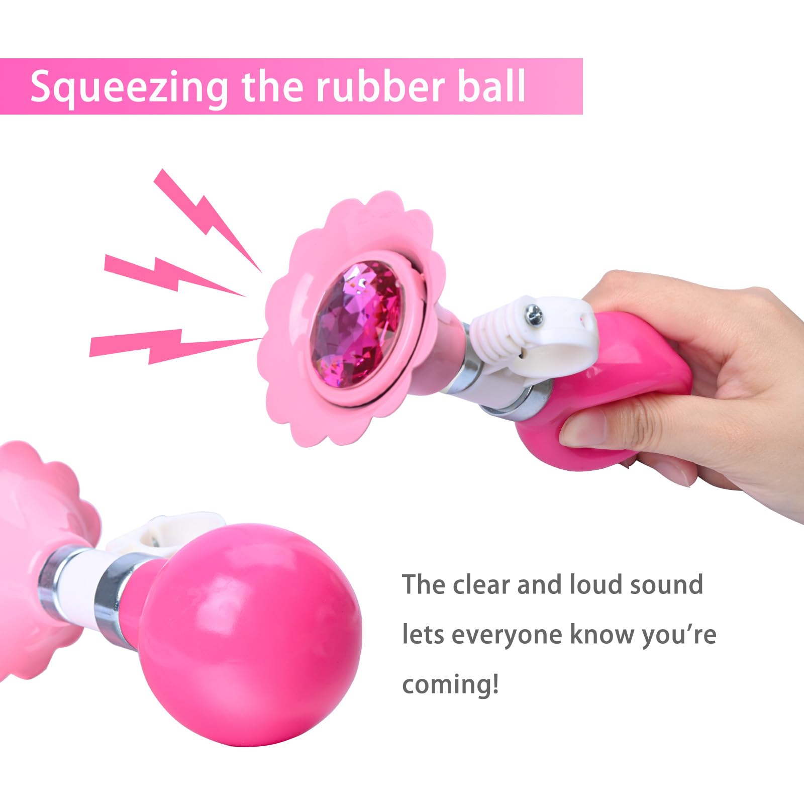 U-LIAN Kids Bike Horn Children Bicycle Bell Streamers and Bike Bell for Girls Bike Accessories for Girls or Boys