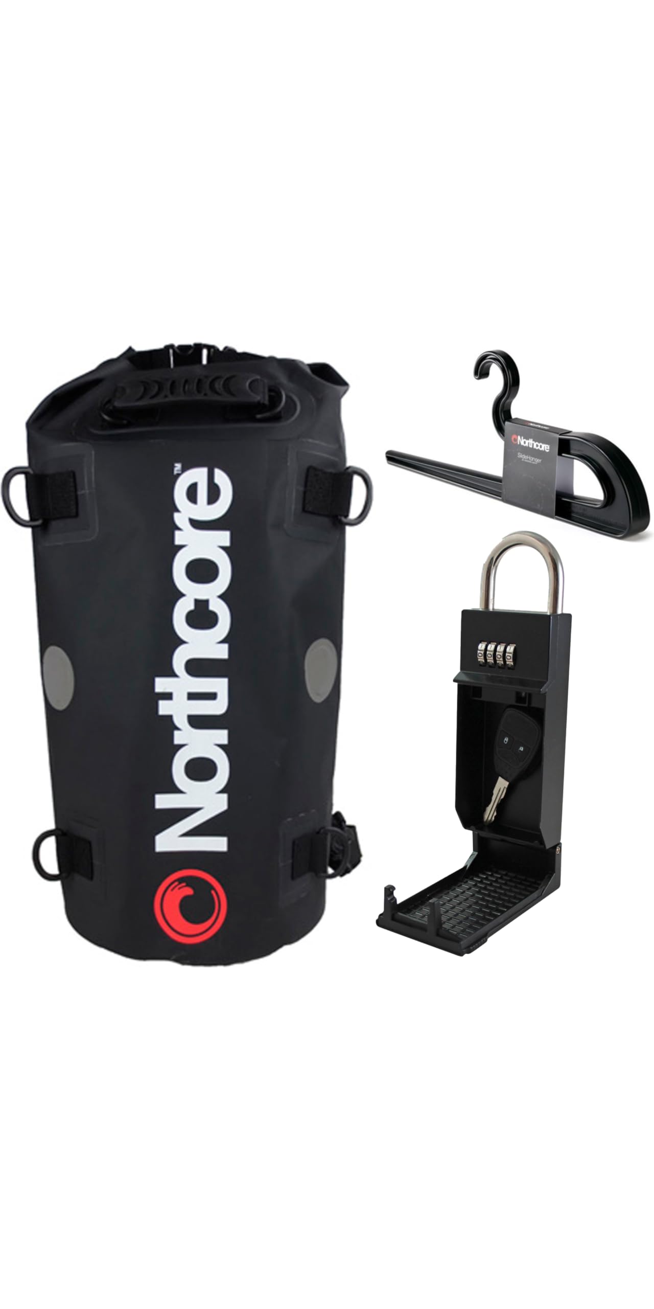 Northcore40L Dry Bag, Wetsuit Hanger & Keypod Bundle NOCXK - Black