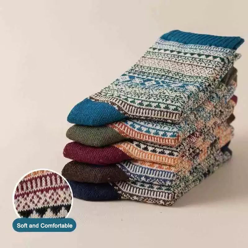 5 Pairs mens Wool Socks Winter Soft Cozy Crew Socks Thick Warm Wool Knit Boots Socks for men3
