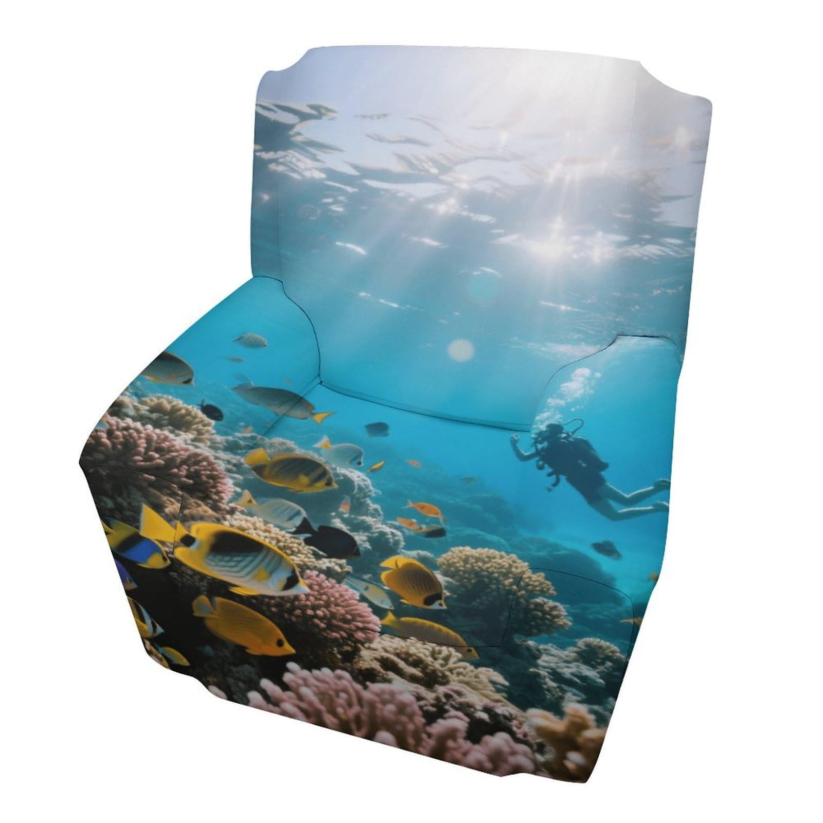 Fekiloot Style Great Barrier Reef Underwater World Couch Cover Sofa Cover Sofa Slipcover