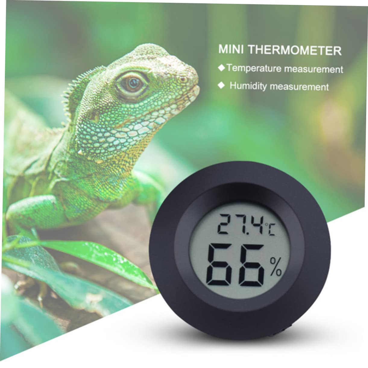 POPETPOP Termometro Igrometro Digitale Rotondo per Rettili, 10 Pezzi, Acrilico ABS, Misurazione Temperatura, per Terrario e Negozio Animali