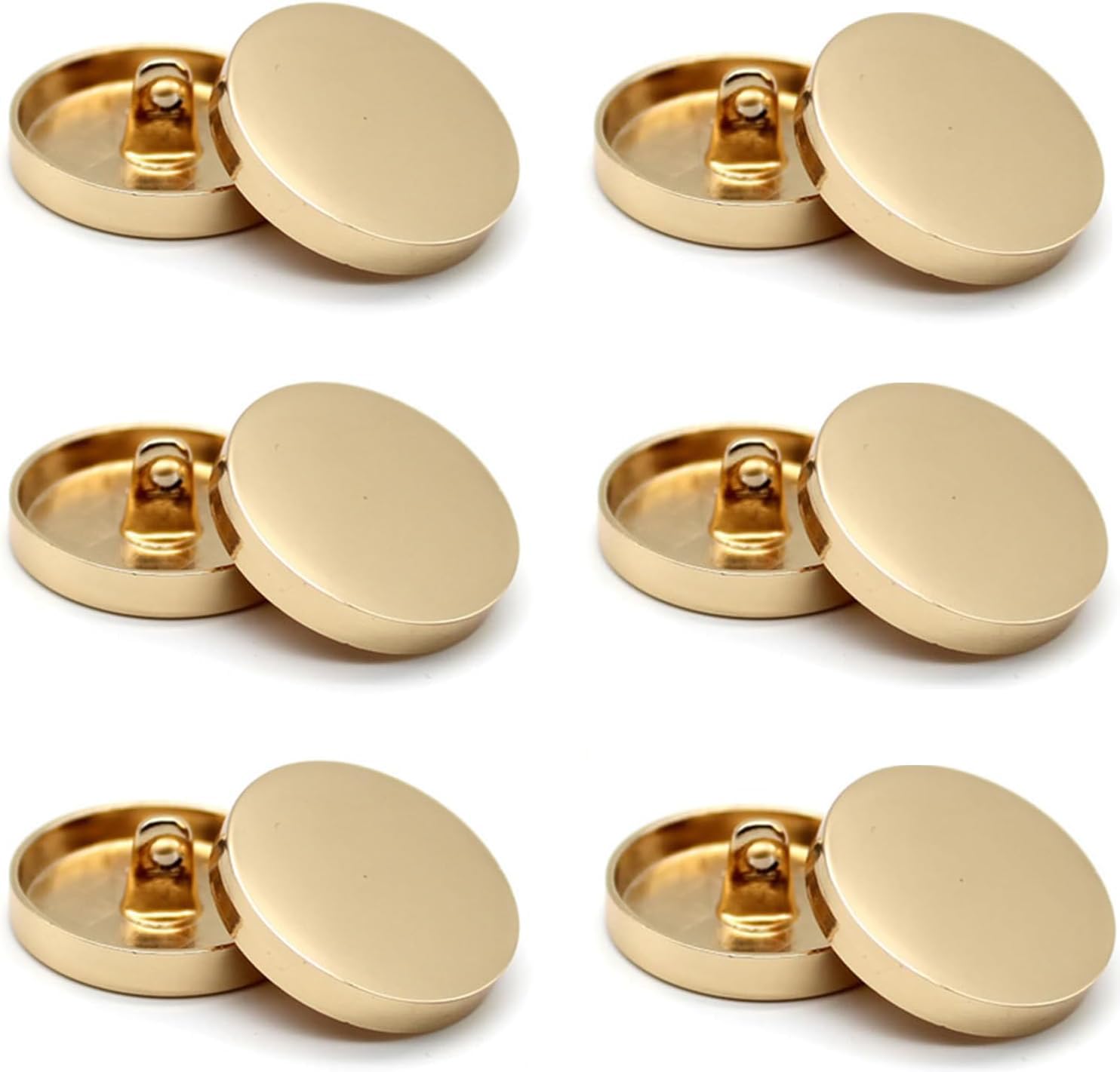 12pcs Golden Metal Buttons Round Metal Flat Button Metal Flat Button for Shirt Jacket Coat Suit Trousers 25 mm