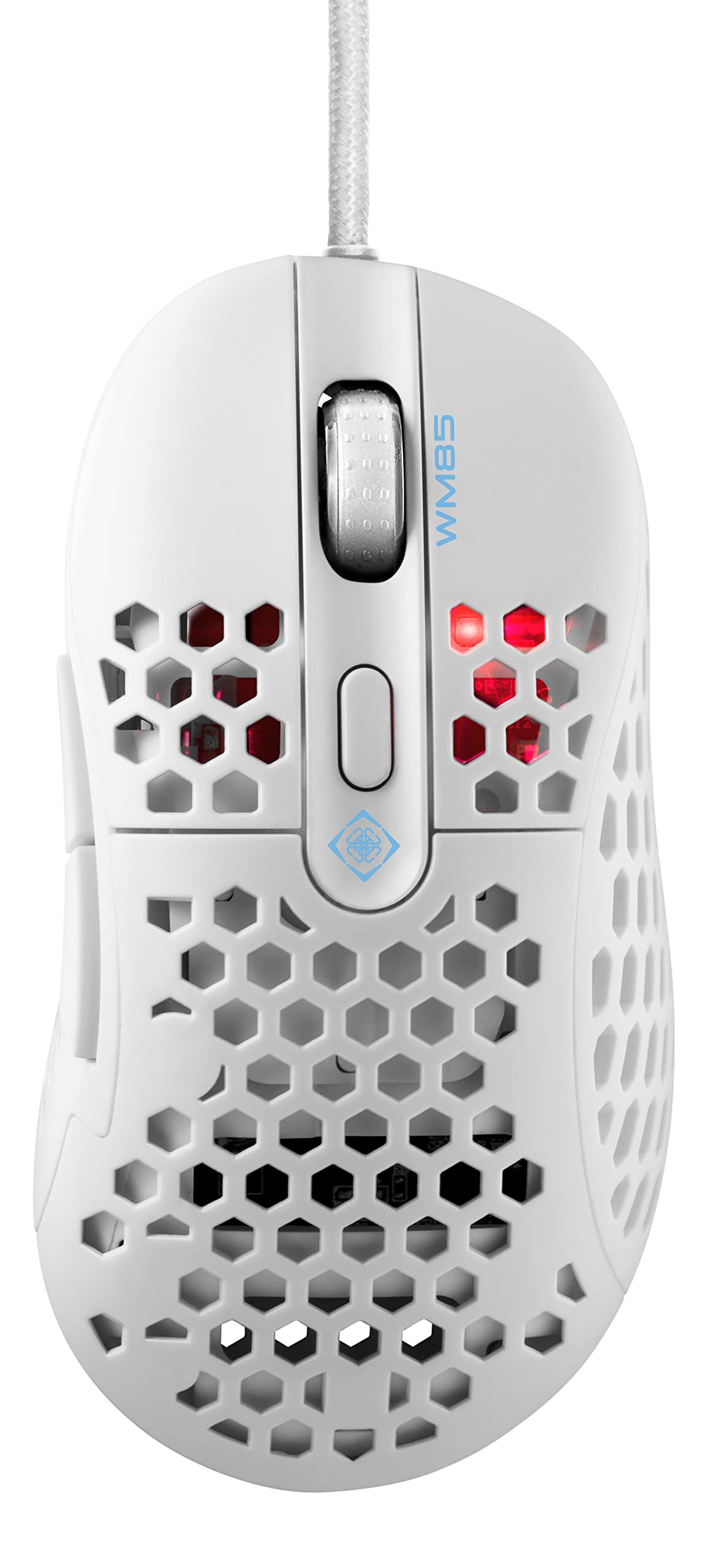 Deltaco Gaming White Line WM85 Lekka Przewodowa myszka do gier - 6400 DPI, 1000 Hz i 220 IPS - Biały
