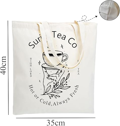 Miniatura 2 de WZJHCL Suriel Tea Co Acotar Tote Bag SJM Book Lover Tote Bolsa de compras The Night Court reutilizable Bolsa de comestibles Bolsa de mano Bookish