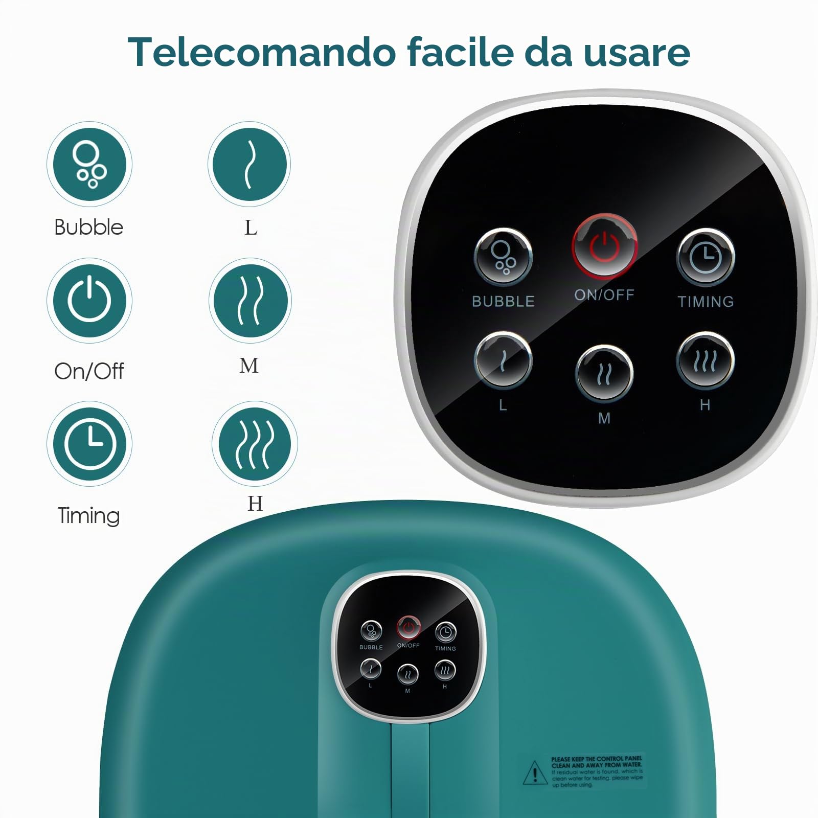 HOMASIS Pediluvio Pieghevole per Piedi con Riscaldamento, Vaschetta Pedicure Estetista con Rulli Massaggianti, Shiatsu Profondo e Bolle Idrodinamiche, Temperatura Regolabili e Timer (Blu scuro)