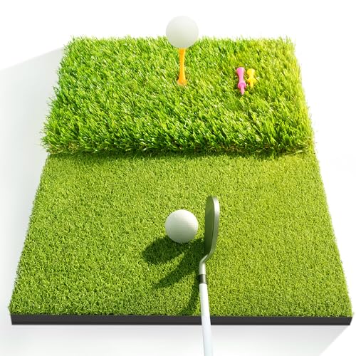 Fanshaw Heavy-Duty Foldable Golf Hitting Mat - Indoor/Outdoor Swing & Chipping Practice Mat with 10mm EVA Backing Portable Golf Training Gifts for Men & Women