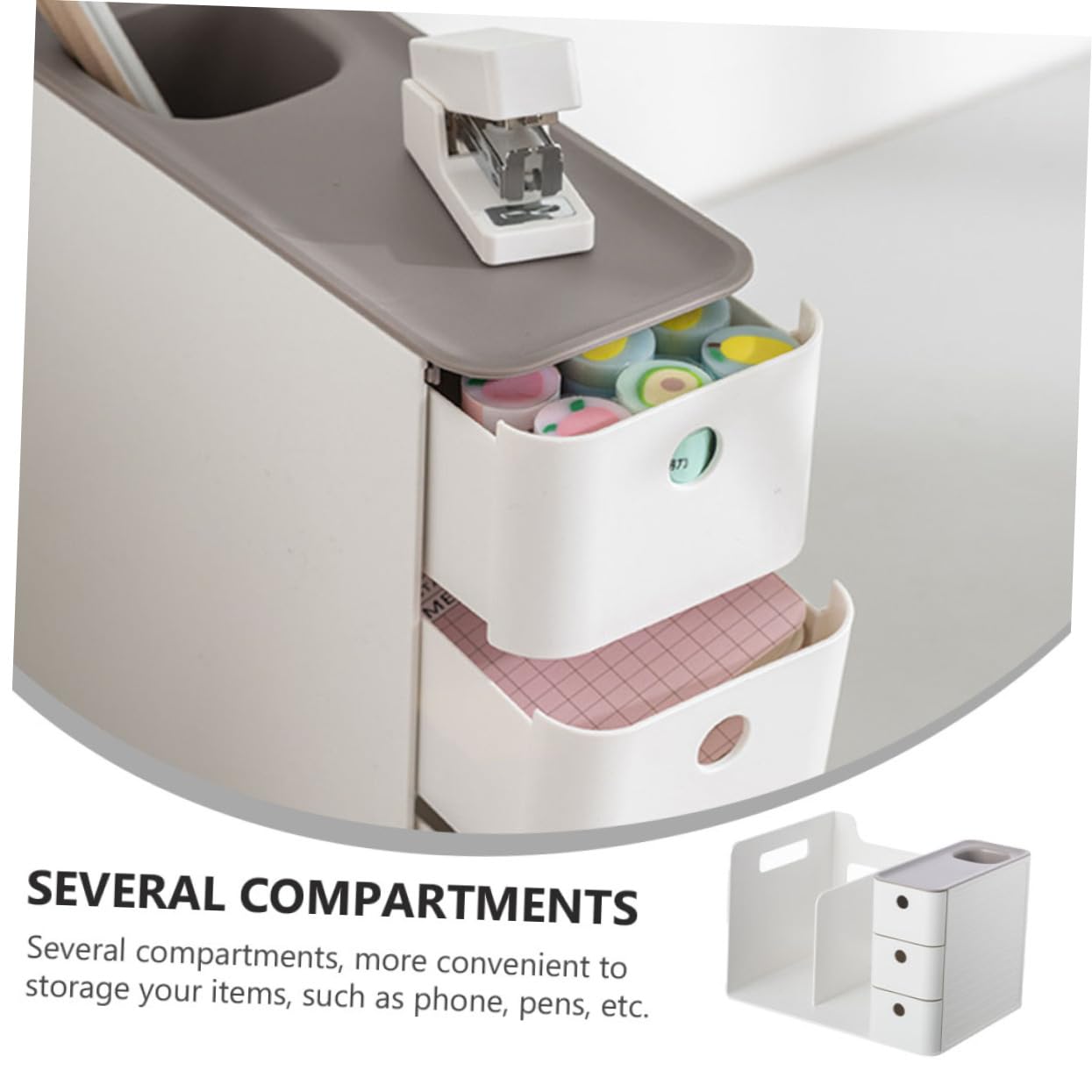 Artibetter Boîte Organisation De Papeterie Organisateur De Table De Bureau Boîte De Rangement Simple Pour Maison Et Bureau