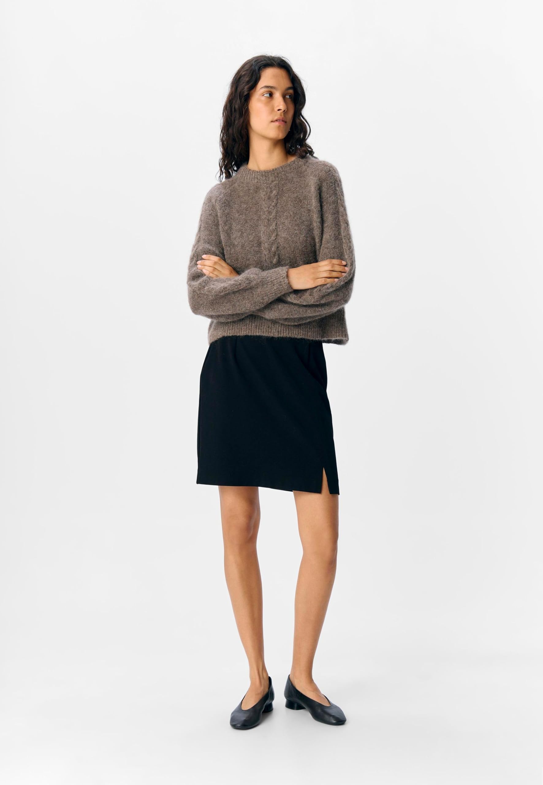 Object Damski sweter dzianinowy, Morel/Szczegóły: melanż, S | Sweter