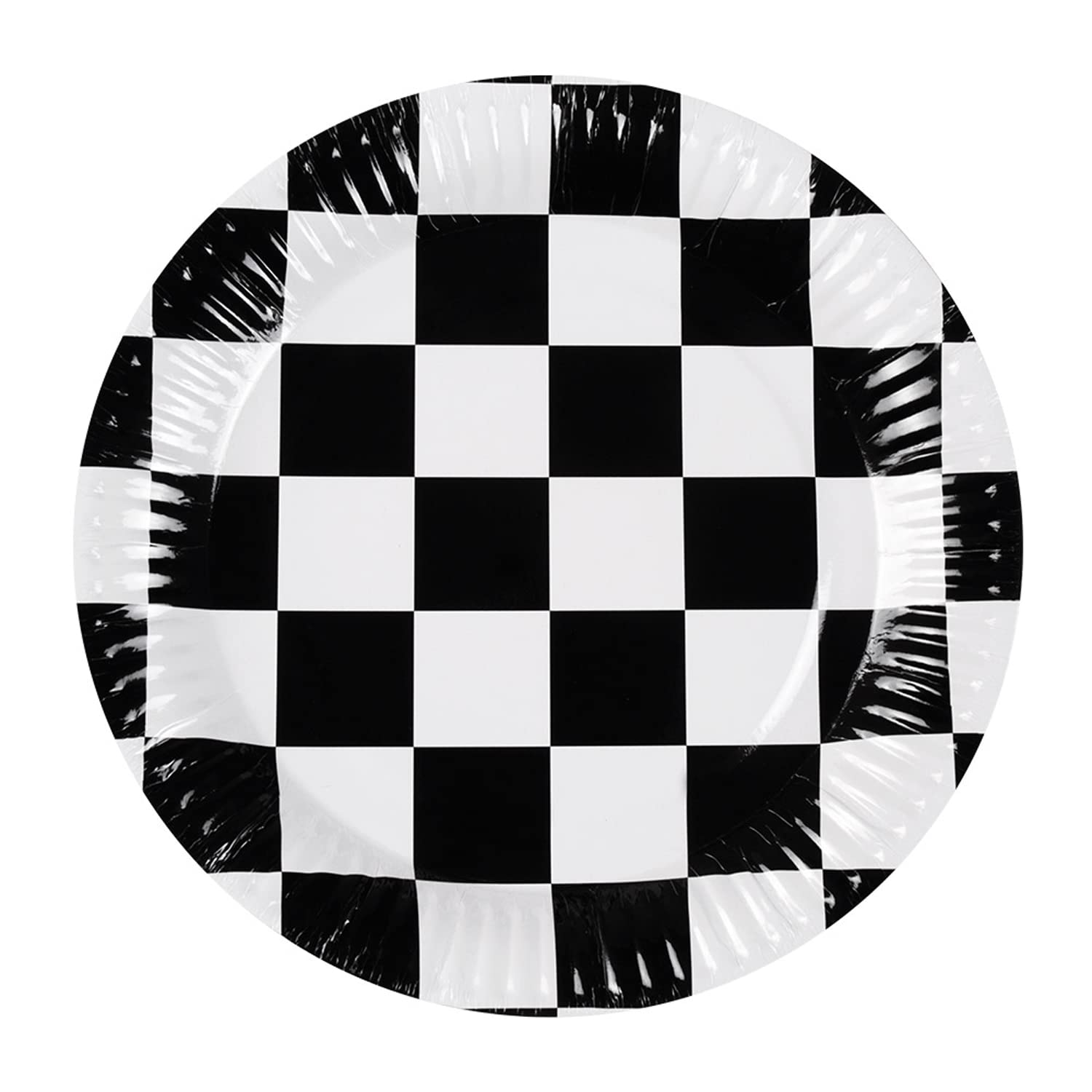 Boland 44747 Racing Party Plates Pack of 10 Size 23 cm Party Tableware 100% Paper Birthday Theme Party