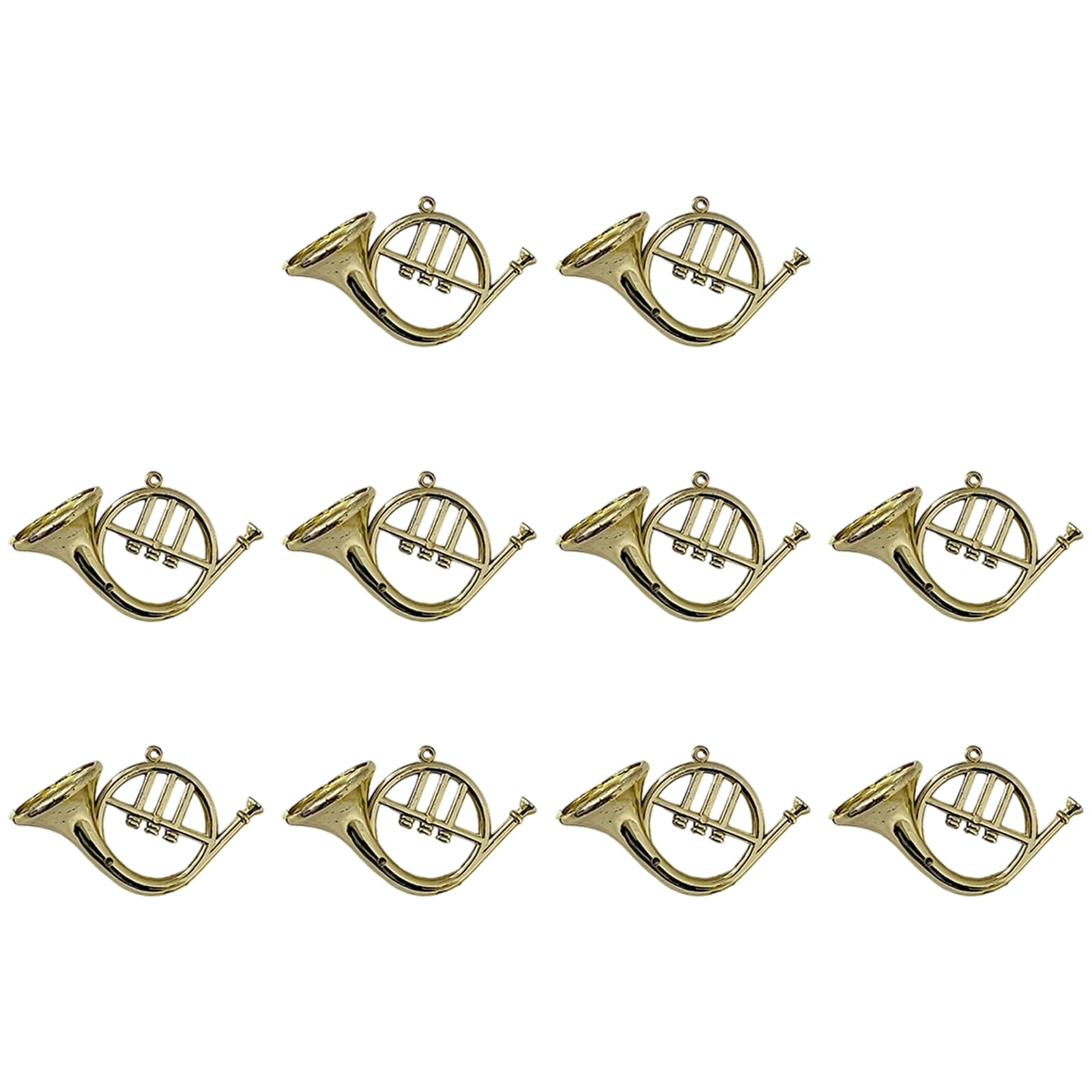 10Pcs Musical Instrument Hanging Ornament Miniature Trumpets Pendant for Christmas Tree Bookshelves Backpacks Trumpet Ornament