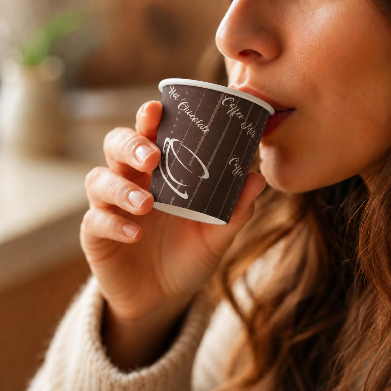 COFFISANO 1000 vasos de café de papel desechables, para oficina, bar, marrón, ecológico, compostable, vasos desechables para bebidas calientes, expreso, té, chocolate, 75 ml