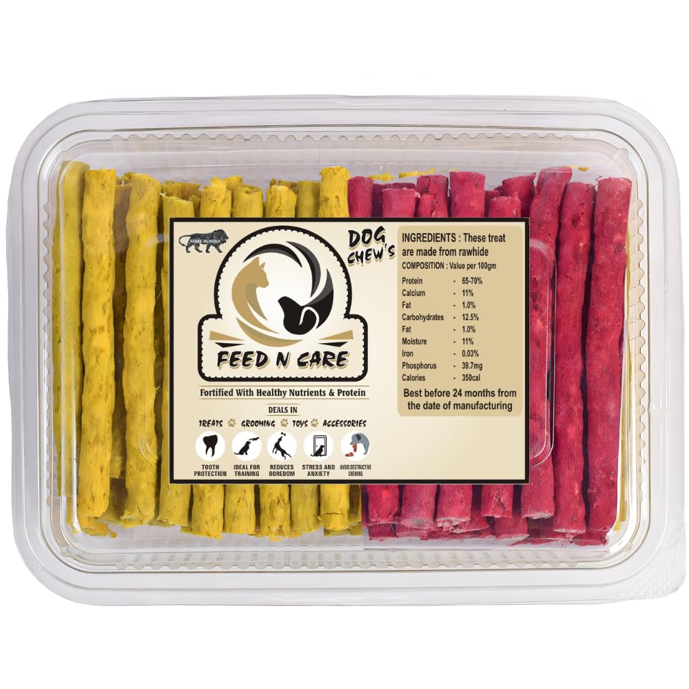 FEED N CARE Natural Ingredients Dog Chew Stick Munchie For Dogs Chicken & Mutton Flavors Chew Sticks Munchy Treat Snacks For All Breed Dogs (Chicken Mutton 0.9Kg), All Life Stages (B0C4FST6HD) Amazon Price History, Amazon Price Tracker