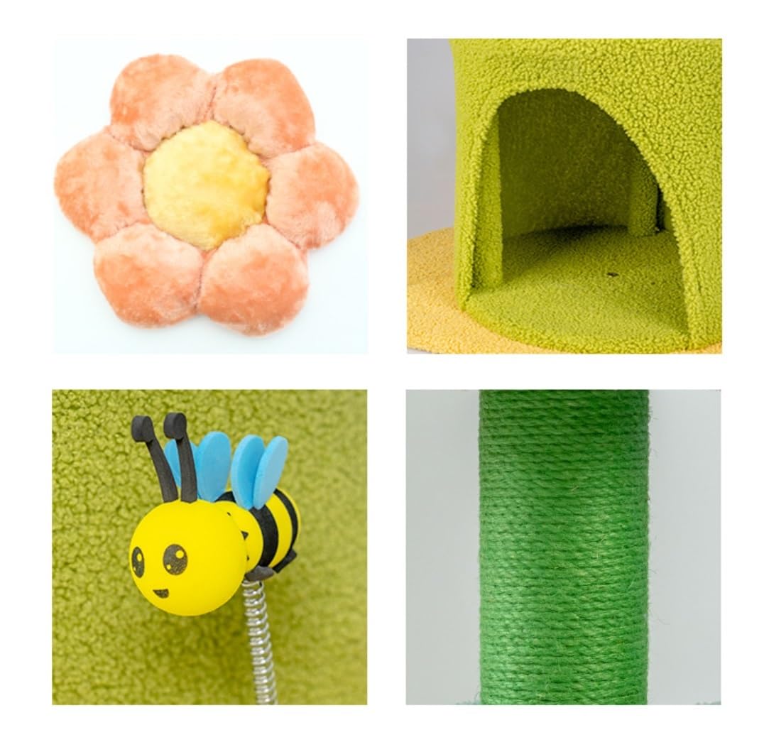 Albero Gatti Tiragraffi Grande per Gatti da Interno Torre per Alta con in Sisal E Cuscinetti in Peluche Imbottito Mobili
