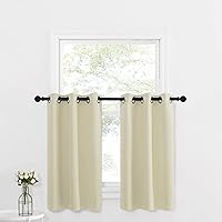 Vista 187 de NICETOWN - Cortinas opacas graduadas para ventanas pequeñas del baño, cortinas de privacidad de 30 pulgadas de largo para mini lavandería y cocina
